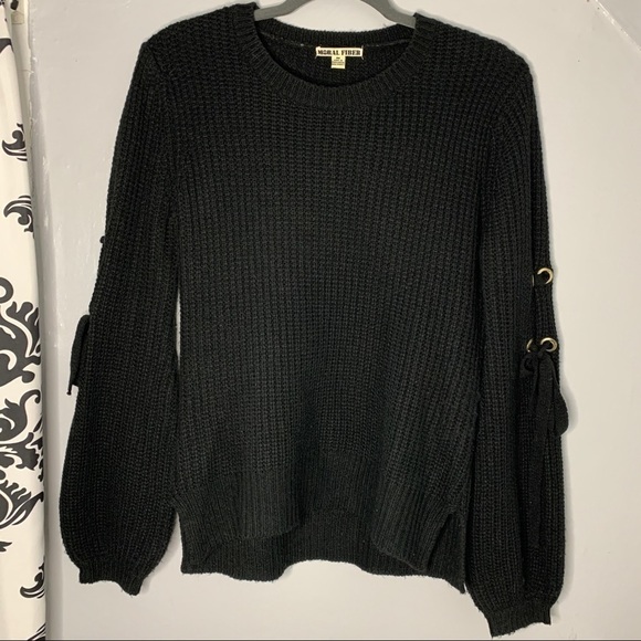 Moral Fiber Black Tie Sweater - Picture 1 of 4
